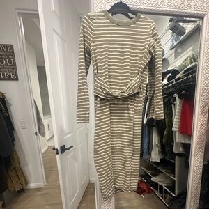 Current/Elliott The Studio Striped Long Sleeve Dress